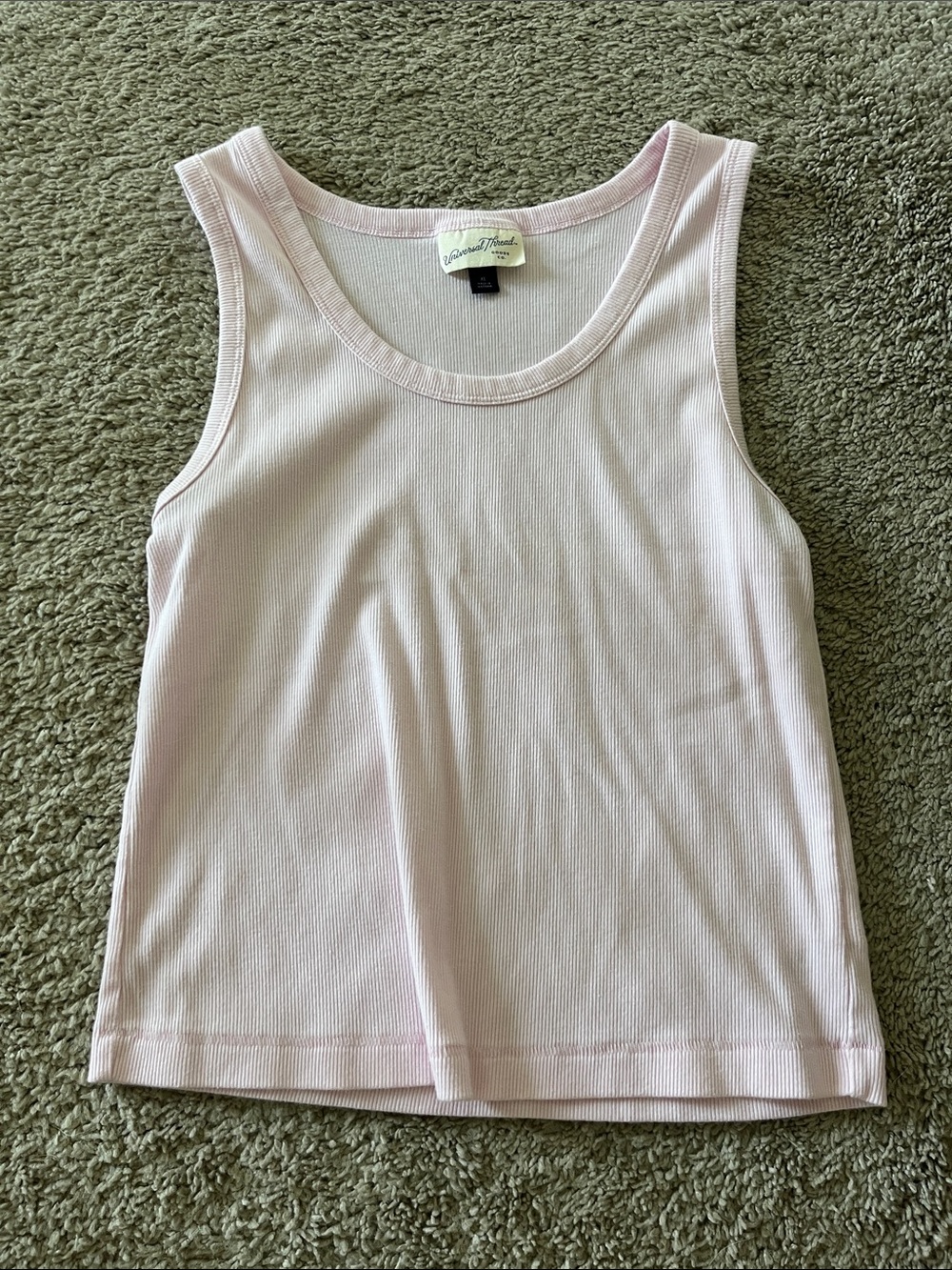 Universal Thread Light Pink Ribbed Scoop Neck Tank